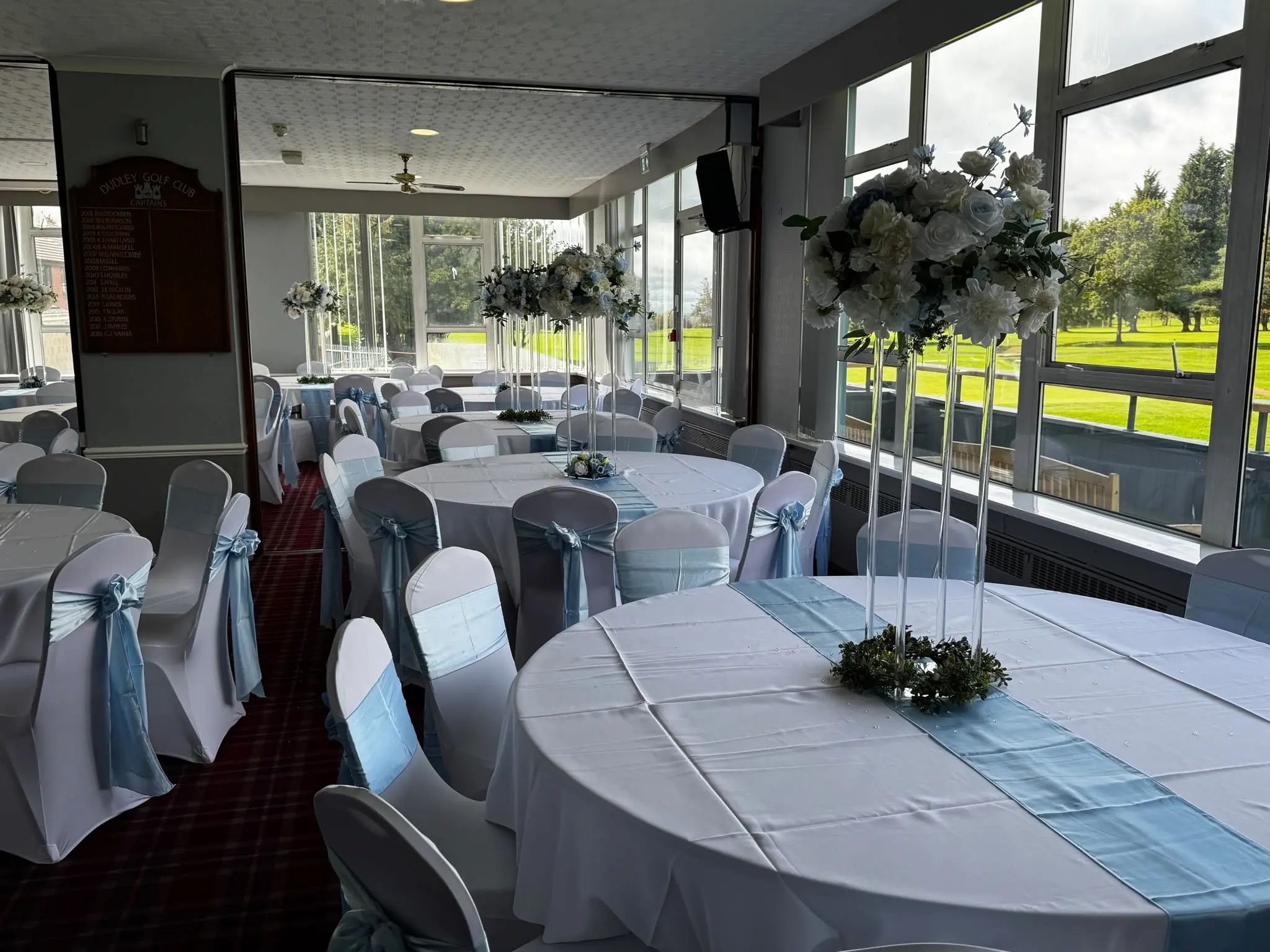 Dudley Golf Club function room prepared for a celebration